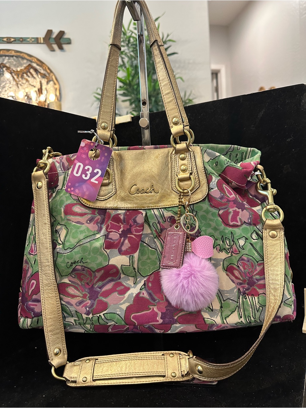 Coach Ashley Floral Iris Satchel/ Shoulder Bag